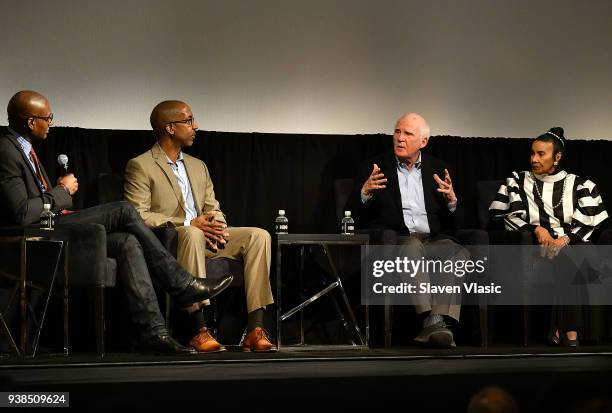 Panel moderator/journalist Charles Blow, author/executive producer Trey Ellis, author/executive producer Taylor Branch and Civil Rights activist...