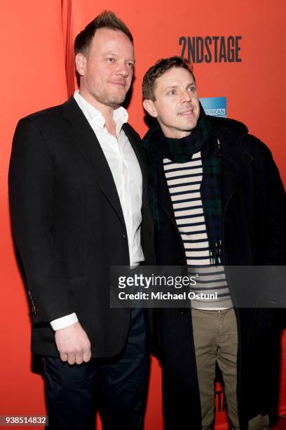 Jason Moore and Jake Shears attend "Lobby Hero" Broadway opening night at Hayes Theater on March 26, 2018 in New York City.