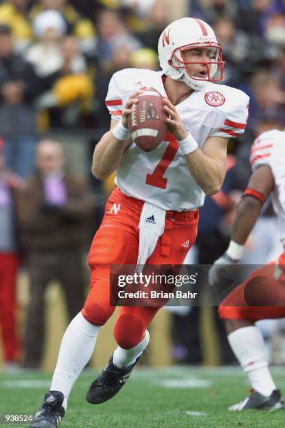 Quarterback Eric Crouch of the Nebraska Cornhuskers rolls to his right during the Big 12 Conference football game against the Colorado Buffaloes on...