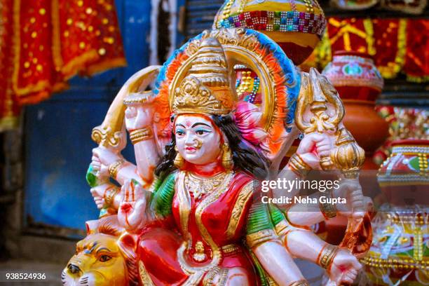 hindu goddess of power - shakti - navratri celebrations in india stock pictures, royalty-free photos & images