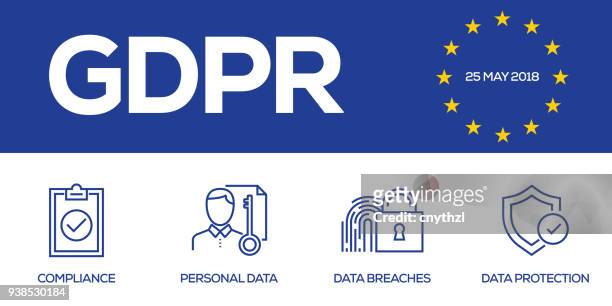 illustrazioni stock, clip art, cartoni animati e icone di tendenza di regolamento generale sulla protezione dei dati - data privacy
