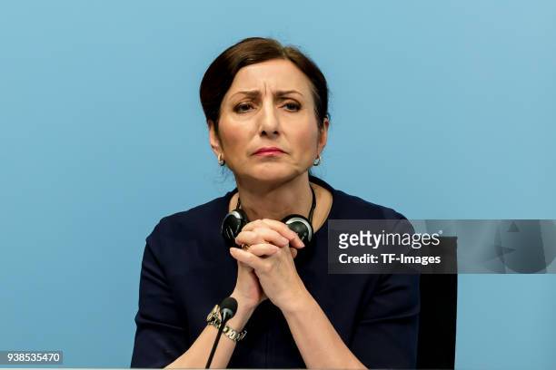 Member of the Board Milagras Caina Carreiro-Andree looks on during the annual results press conference of BMW AG on March 21, 2018 in Munich, Germany.