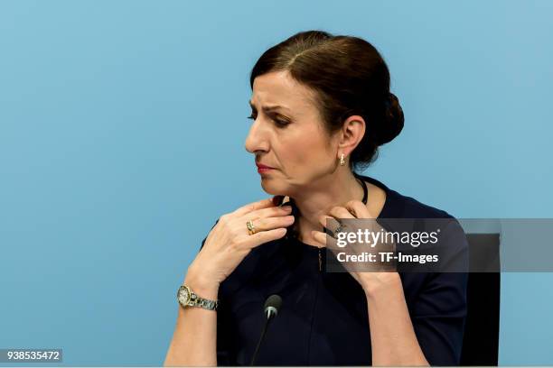 Member of the Board Milagras Caina Carreiro-Andree looks on during the annual results press conference of BMW AG on March 21, 2018 in Munich, Germany.