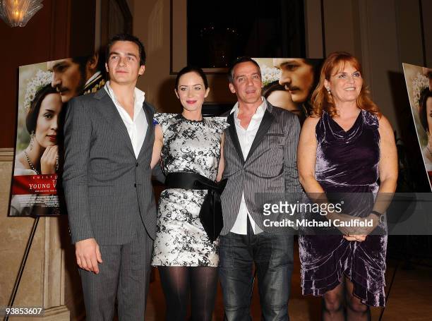 Actor Rupert Friend, actress Emily Blunt, director Jean-Marc Vallee and producer Duchess of York Sarah Ferguson arrive at The Young Victoria Los...
