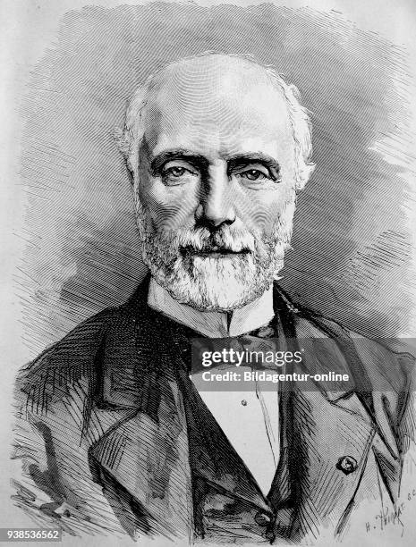 Charles Louis de Saulces de Freycinet, 1828 - 1923, was a French statesman and four times Prime Minister during the Third Republic, illustration,...