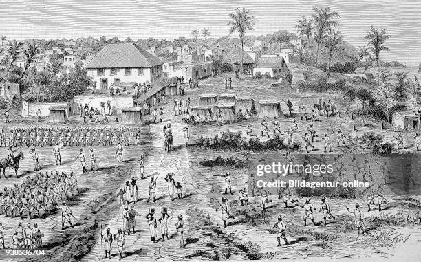 View of Bagamoyo, the first capital of Tanzania while serving as the German headquarters of German East Africa between 1886-1891, hictorical...