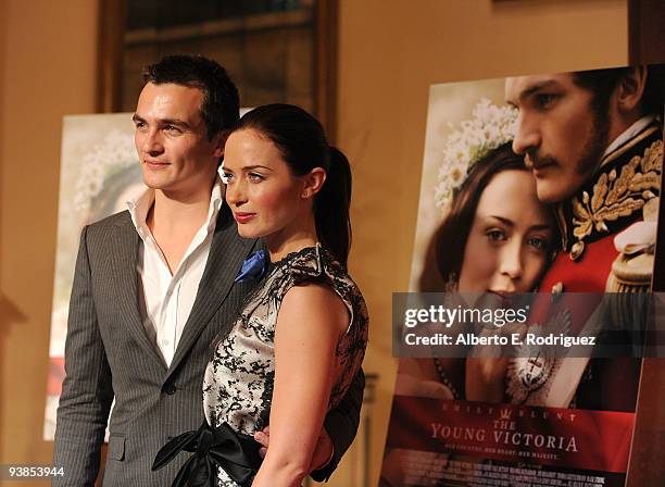 Actor Rupert Friend and actress Emily Blunt arrive at the U.S. Premiere of Apparition's "The Young Victoria" held at the Pacific Grove Theaters on...