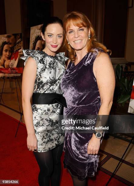 Actress Emily Blunt and producer Duchess of York Sarah Ferguson arrive at The Young Victoria Los Angeles Screening at the Pacific Theatres at The...