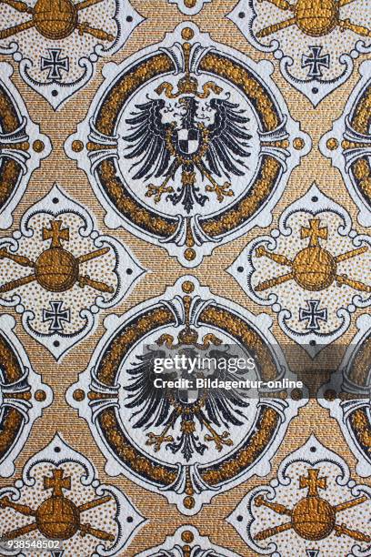 Background, texture with the German Reichsadler, Imperial Eagle, Reichsadler, official design 1888 - 1918 of the German Empire, reproduction of a...