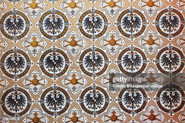 Background, texture with the German Reichsadler, Imperial Eagle, Reichsadler, official design 1888 - 1918 of the German Empire, reproduction of a...