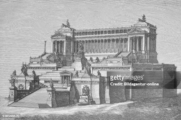 Architectural design for the national monument in honor of Koenig Viktor Emanuel, Rome, Italy, Architektenentwurf fŸr das in Rom geplante...