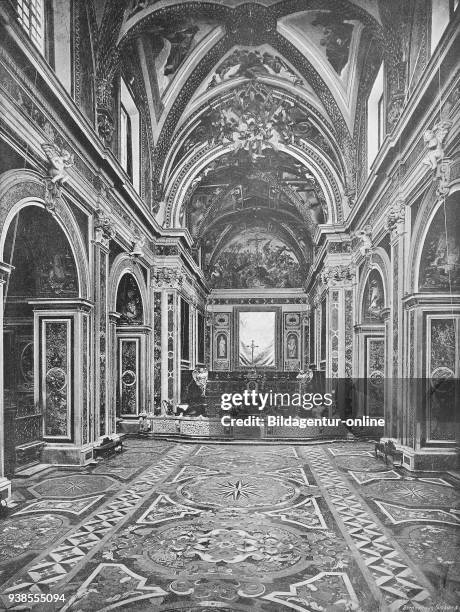 Historical photo of monastery San Pietro Martire, St. Peter, the Martyr, a Roman Catholic church in Naples, Napoli, Neapel, Italy, Digital improved...