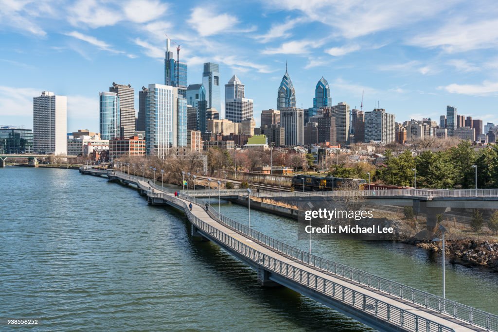 Philadelphia Skyline View From South Street Bridge