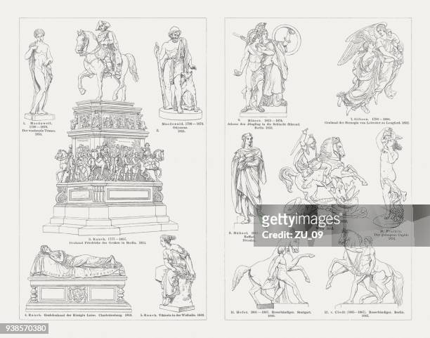 stockillustraties, clipart, cartoons en iconen met europese beeldhouwkunst kunst, 19e eeuw, houtsnijwerk, gepubliceerd in 1897 - venus berlin