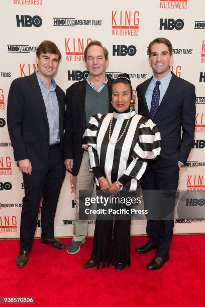 George Kunhardt, Peter Kunhardt, Xernona Clayton, Teddy Kunhardt attend King in the wilderness New York Screening at Riverside Church.