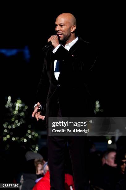 Common performs during the 2009 National Christmas Tree Lighting Ceremony and the opening ceremonies for the 2009 National Christmas Tree Festival at...