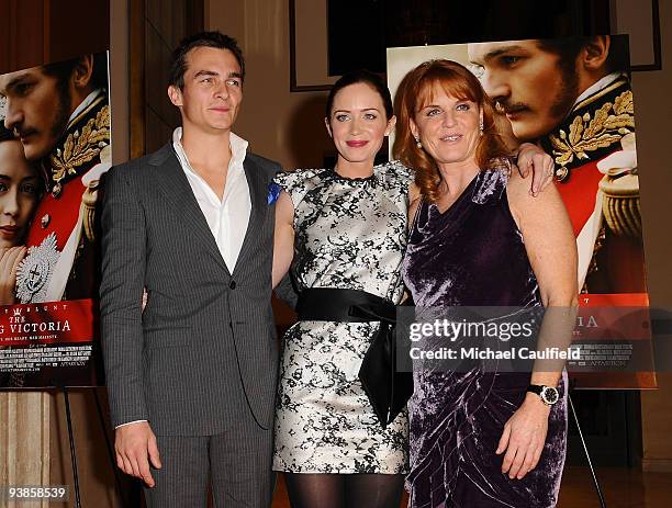 Actor Rupert Friend, actress Emily Blunt and producer Duchess of York Sarah Ferguson arrive at The Young Victoria Los Angeles Screening at the...