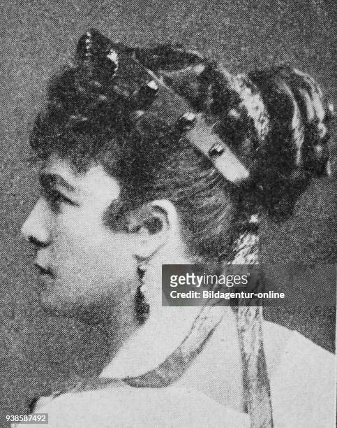 Klara Ziegler, auch Clara Ziegler, 1844 -?1909, Was a German actor, reproduction photo from the year 1895, digital improved.