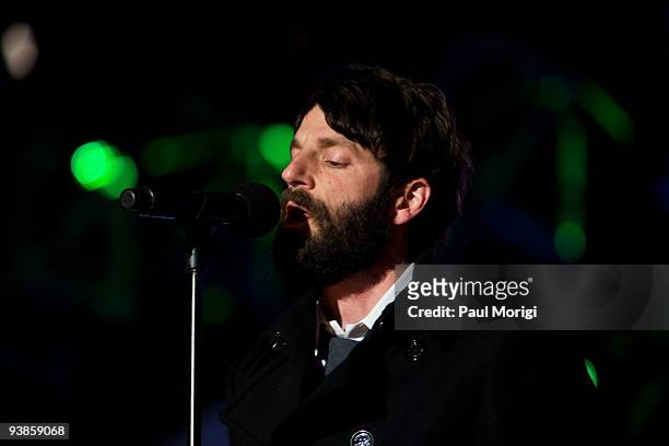 Ray LaMontagne performs during the 2009 National Christmas Tree Lighting Ceremony and the opening ceremonies for the 2009 National Christmas Tree...