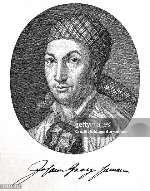 Johann Georg Hamann, 1730-788, a German philosopher and writer, woodcut from the year 1882, digital improved.