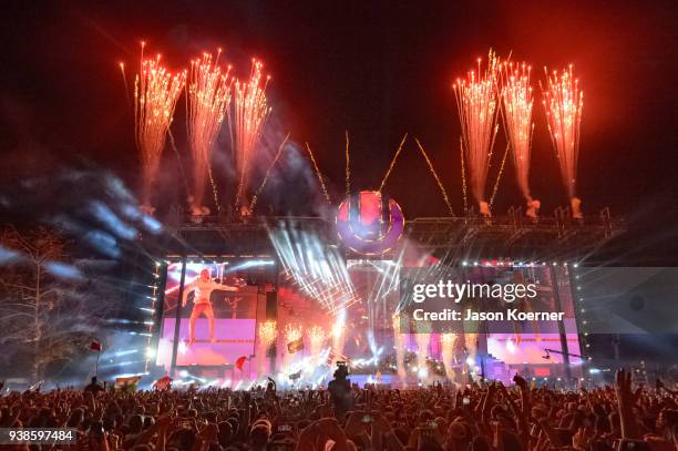 The Chainsmokers perform during Ultra Music Festival 2018 at Bayfront Park on March 24, 2018 in Miami, Florida.