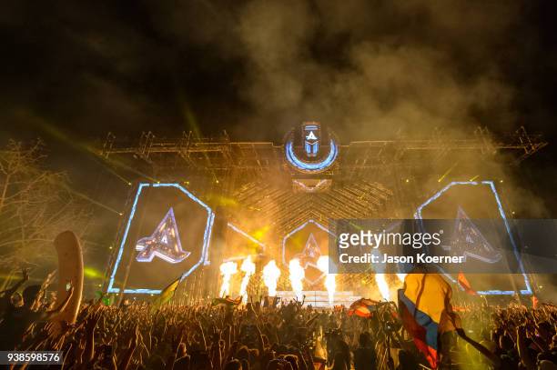 Afrojack performs on stage during Ultra Music Festival 2018 at Bayfront Park on March 24, 2018 in Miami, Florida.
