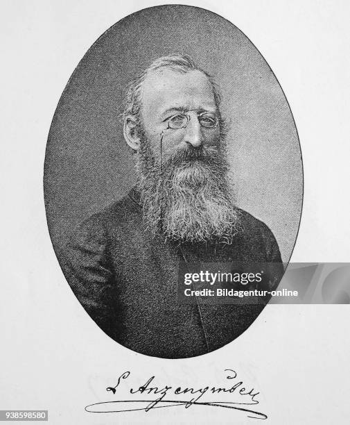 Ludwig Anzengruber, 1839-1889, an Austrian dramatist, novelist and poet, woodcut from the year 1880.