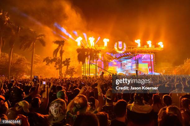 General view of main stage during Ultra Music Festival 2018 at Bayfront Park on March 24, 2018 in Miami, Florida.