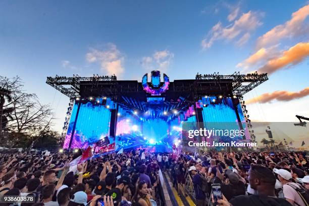 General view of main stage during Ultra Music Festival 2018 at Bayfront Park on March 24, 2018 in Miami, Florida.