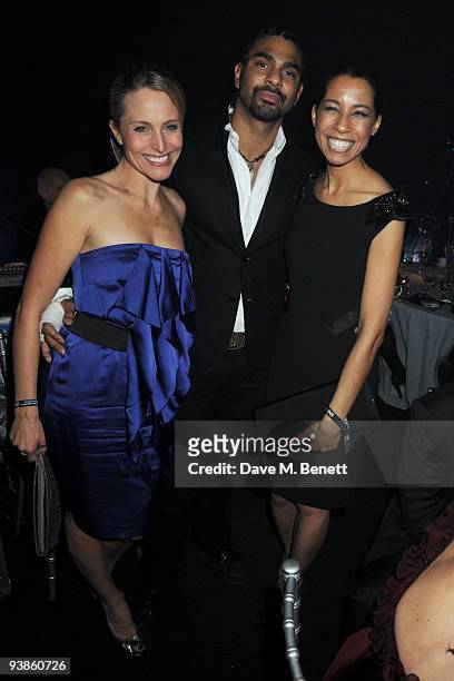 Sam Mann, David Haye and Margherita Taylor attends The Berkeley Square Christmas Ball held at Berkeley Square on December 3, 2009 in London, England.