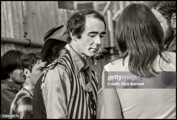 Music publicist BP Fallon at Knebworth, United Kingdom, 1979.