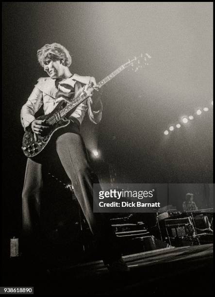 John Miles performs on stage at Hammersmith Odeon, London, 1st February 1975.