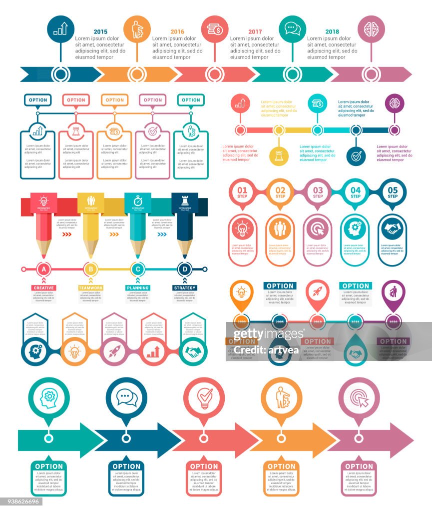 Infographic Elements and Timeline Set