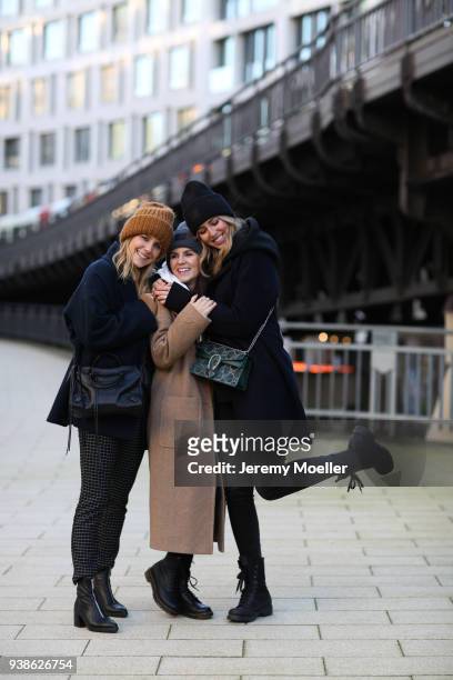 Maike Schmitz, Sonja Paszkowiak, Kira Tolk from Shoppisticated on January 08, 2018 in Hamburg