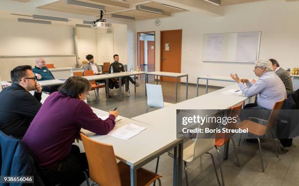 General view during a workshop during the DFB Integration Congress , a conference under the slogan ' Angekommen im Verein - Ehrenamt und Teilhabe im...