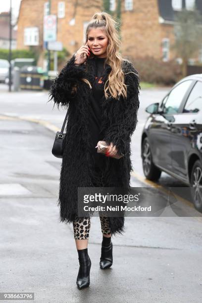Chloe Sims seen filming TOWIE at Lokkum in Woodford, Essex on March 27, 2018 in London, England.