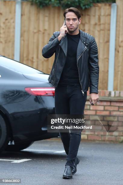 James Locke seen filming TOWIE at Lokkum in Woodford, Essex on March 27, 2018 in London, England.