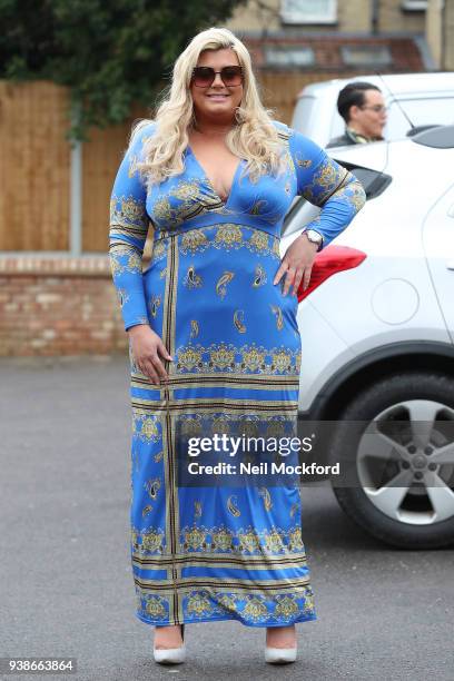 Gemma Collins seen filming TOWIE at Lokkum in Woodford, Essex on March 27, 2018 in London, England.