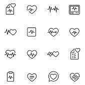 Heart beat icon set