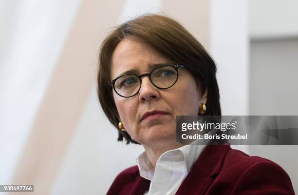 Annette Widmann-Mauz, Commissioner of the Federal Government for Migration, Refugees and Integration attends a panel discussion during the DFB...