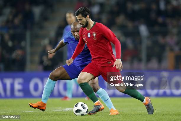 Ryan Babel of Holland, Andre Gomes of Portugal during the International friendly match match between Portugal and The Netherlands at Stade de Genève...