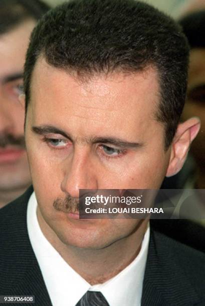 Picture dated 24 April 2000, shows Bashar, son of late Syrian President Hafez al-Assad, in Damascus. The 34-year-old heir apparent was named chief of...