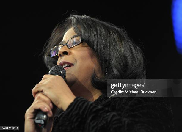 Los Angeles City Councilmember Jan Perry attends the Holiday Tree Lighting at L.A. LIVE on December 3, 2009 in Los Angeles, California.