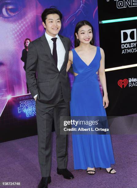 Olympic skaters Alex Shibutani and Maia Shibutani arrive for the Premiere Of Warner Bros. Pictures' "Ready Player One" held at Dolby Theatre on March...