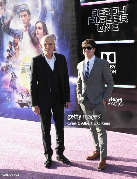 Actor Christopher Lloyd and son arrive for the Premiere Of Warner Bros. Pictures' "Ready Player One" held at Dolby Theatre on March 26, 2018 in...