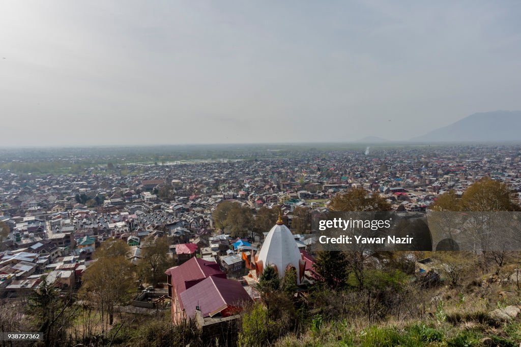 View Of Ancient Hari-Parbat Fort In Kashmir