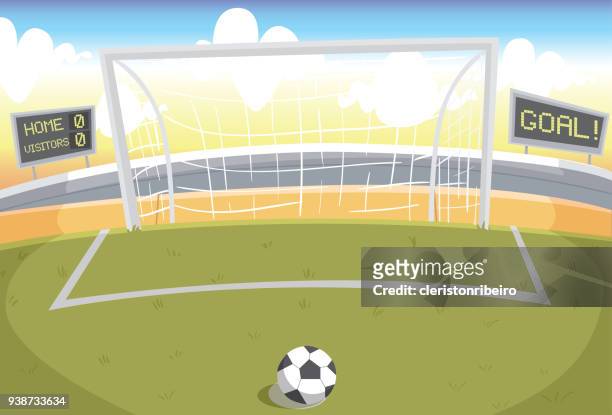 ilustrações de stock, clip art, desenhos animados e ícones de the penalty shootout - guarda redes