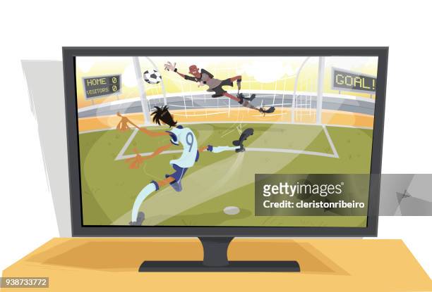 televisão e o futebol - penalti 幅插畫檔、美工圖案、卡通及圖標