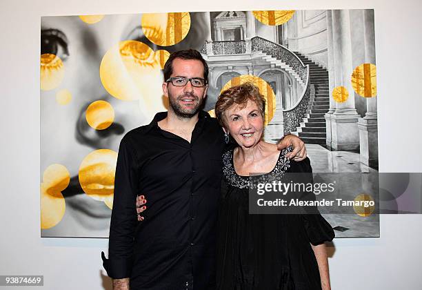 Artist Eric White and Terri Tate attend the opening reception of STAGES Miami hosted by Nike at O.H.W.O.W Gallery on December 3, 2009 in Miami,...