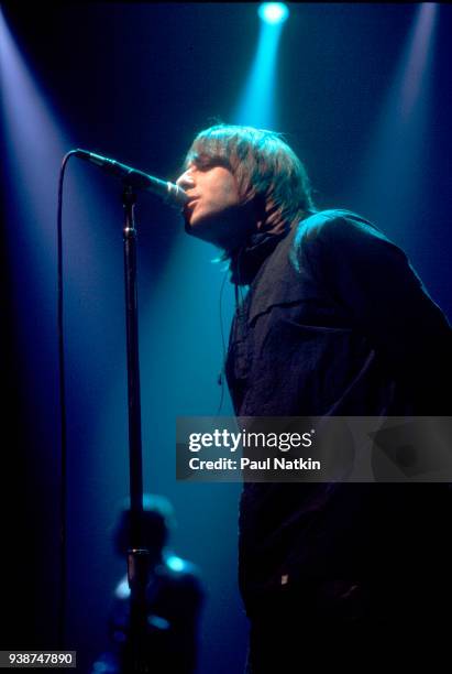 Singer Noel Gallagher of Oasis performs at the Chicago Theater in Chicago, Illinois, April 27, 2000.